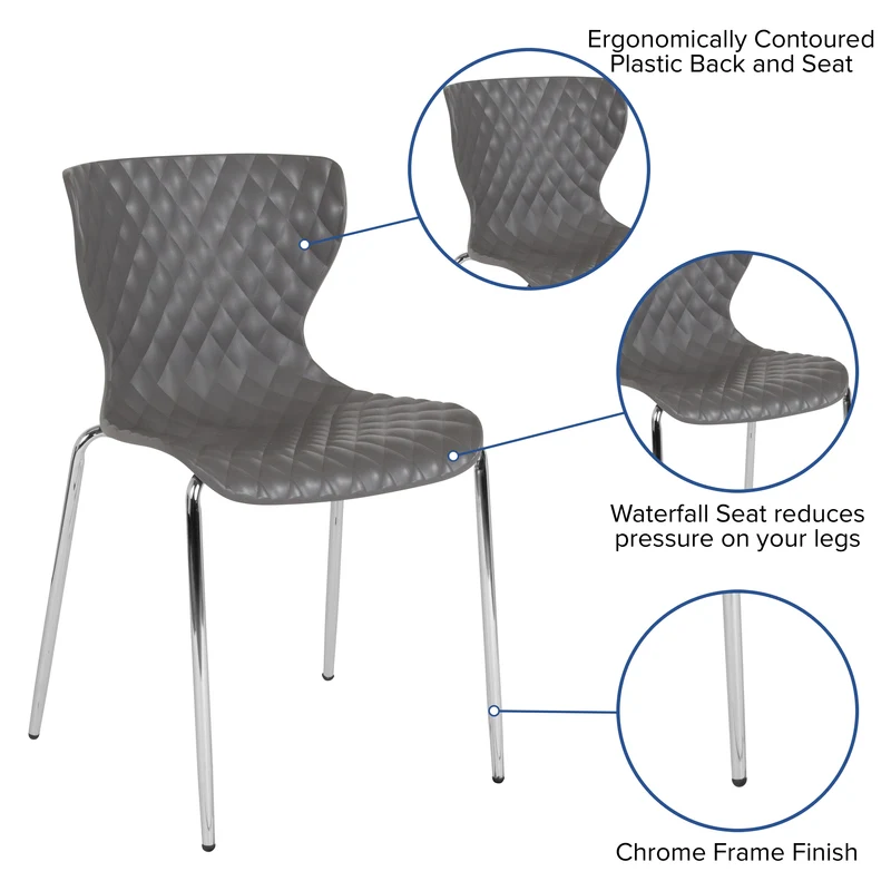Contemporary Design Accent Dining Plastic Stack Chair
