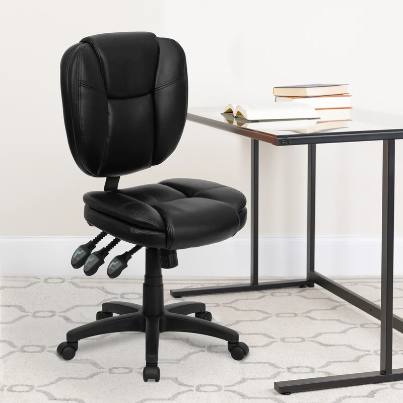Mid-Back Multifunction Pillow Top Swivel Ergonomic Task Office Chair