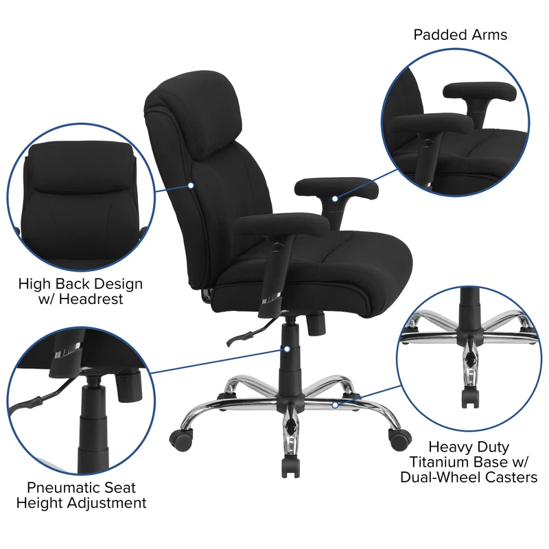 400 lb. Big & Tall Mid-Back Swivel Clean Line Stitch Ergonomic Task Office Chair