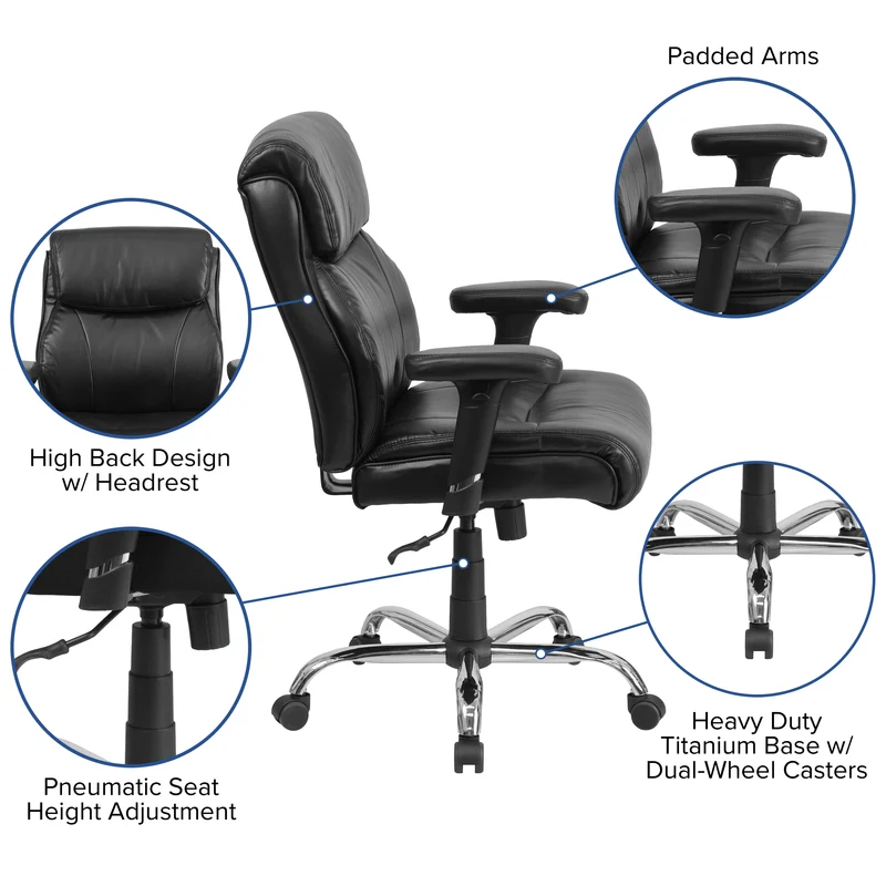 400 lb. Big & Tall Mid-Back Swivel Clean Line Stitch Ergonomic Task Office Chair