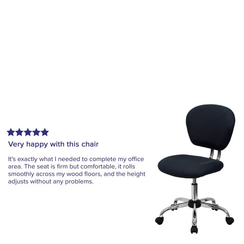 Mid-Back Mesh Padded Swivel Task Office Chair with Chrome Base