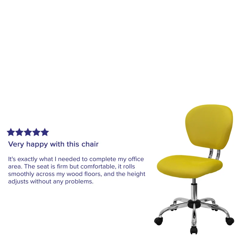 Mid-Back Mesh Padded Swivel Task Office Chair with Chrome Base