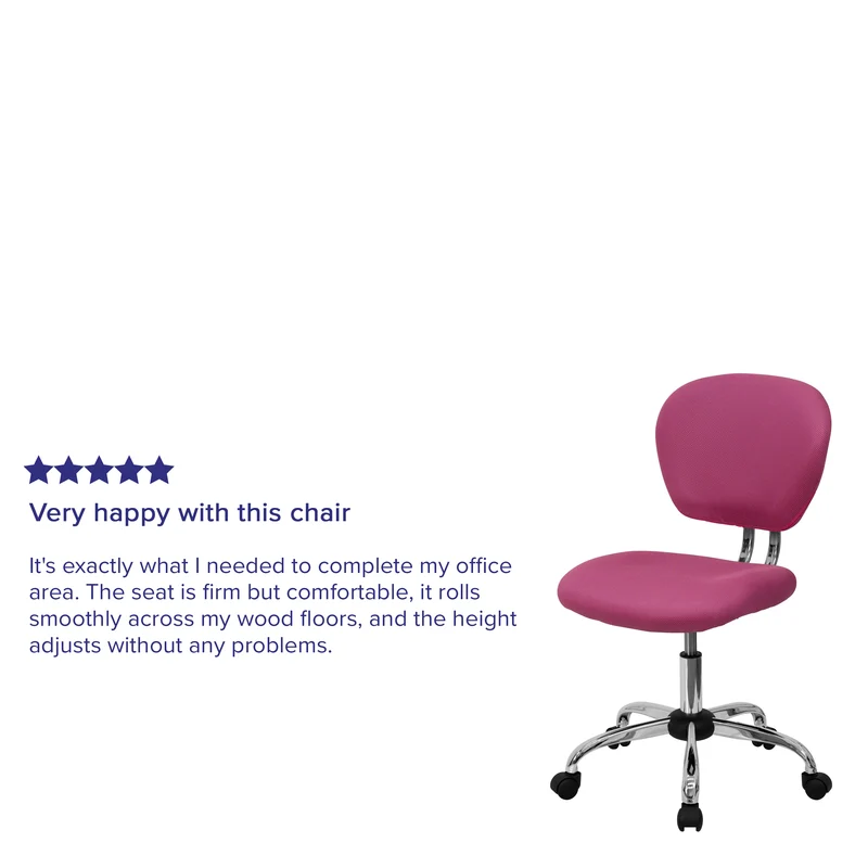 Mid-Back Mesh Padded Swivel Task Office Chair with Chrome Base