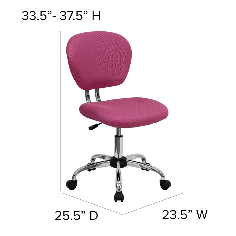 Mid-Back Mesh Padded Swivel Task Office Chair with Chrome Base