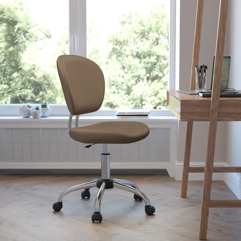 Mid-Back Mesh Padded Swivel Task Office Chair with Chrome Base