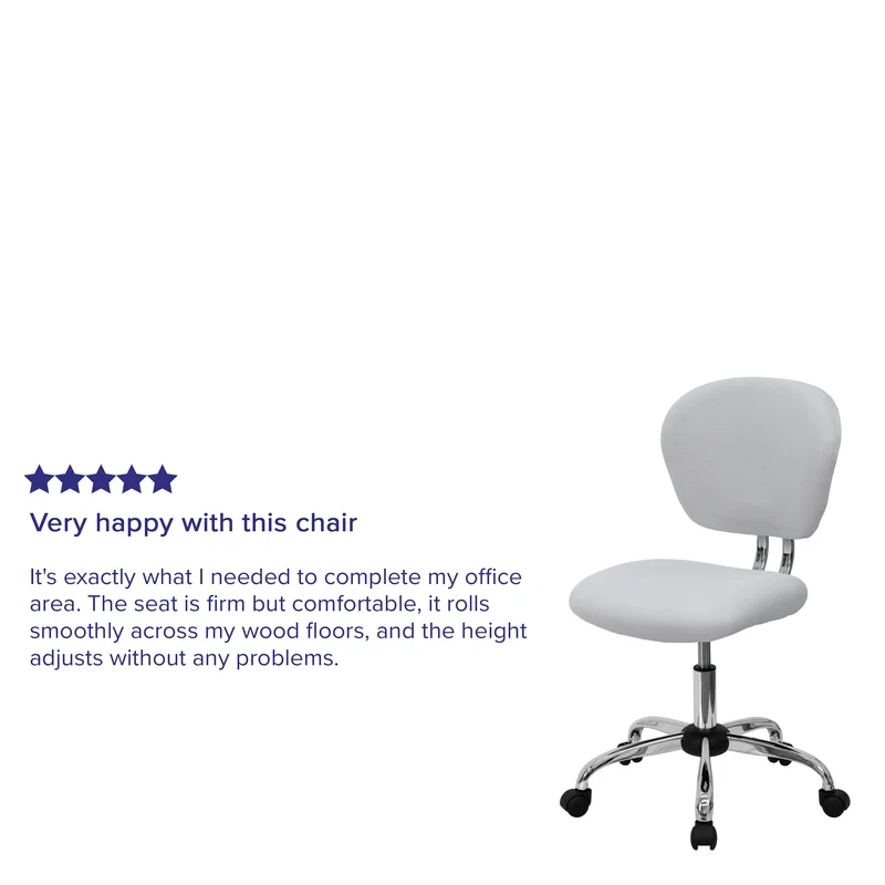 Mid-Back Mesh Padded Swivel Task Office Chair with Chrome Base