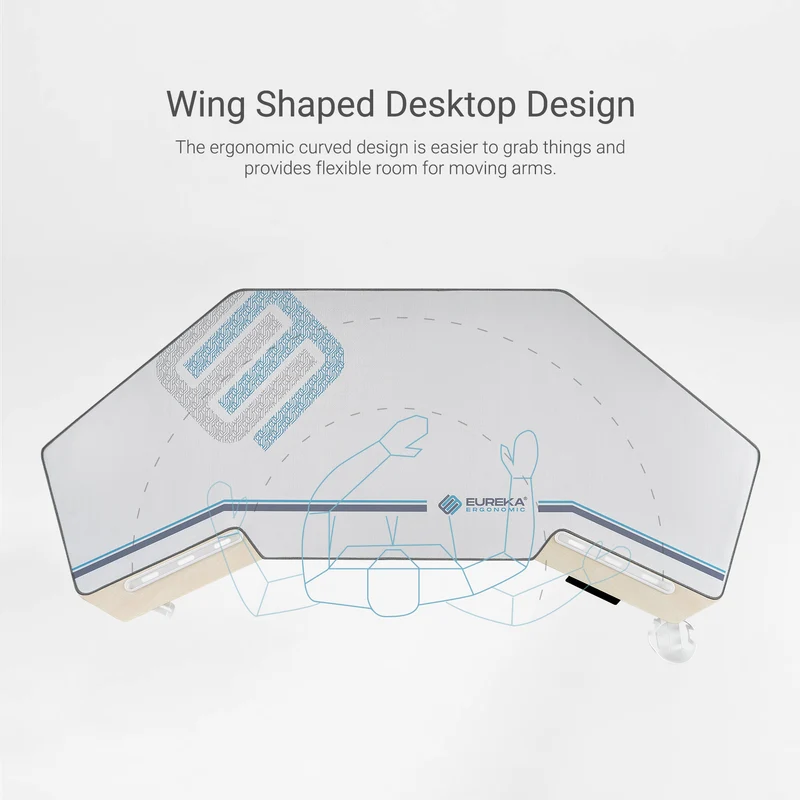 Aero Pro Wing Shaped Standing Desk (63"x23")