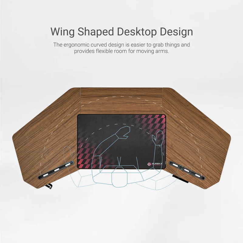 Aero Pro Wing Shaped Standing Desk (63"x23")