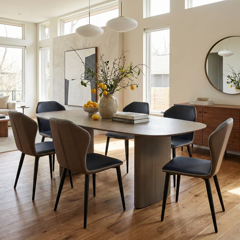 [Coming Soon]Elysian, Upholstered Dining Side Chairs Set of 2, Blue