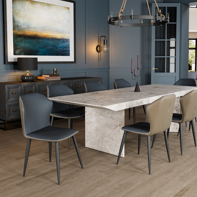 [Coming Soon]Elysian, Upholstered Dining Side Chairs Set of 2, Blue