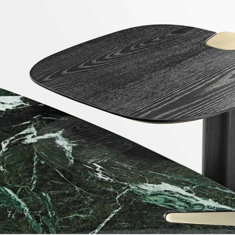 39" Prada Green Rectangle Coffee Table with Side Table Set