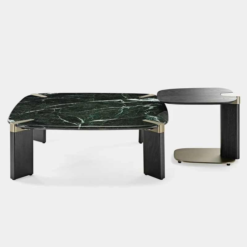 39" Prada Green Rectangle Coffee Table with Side Table Set