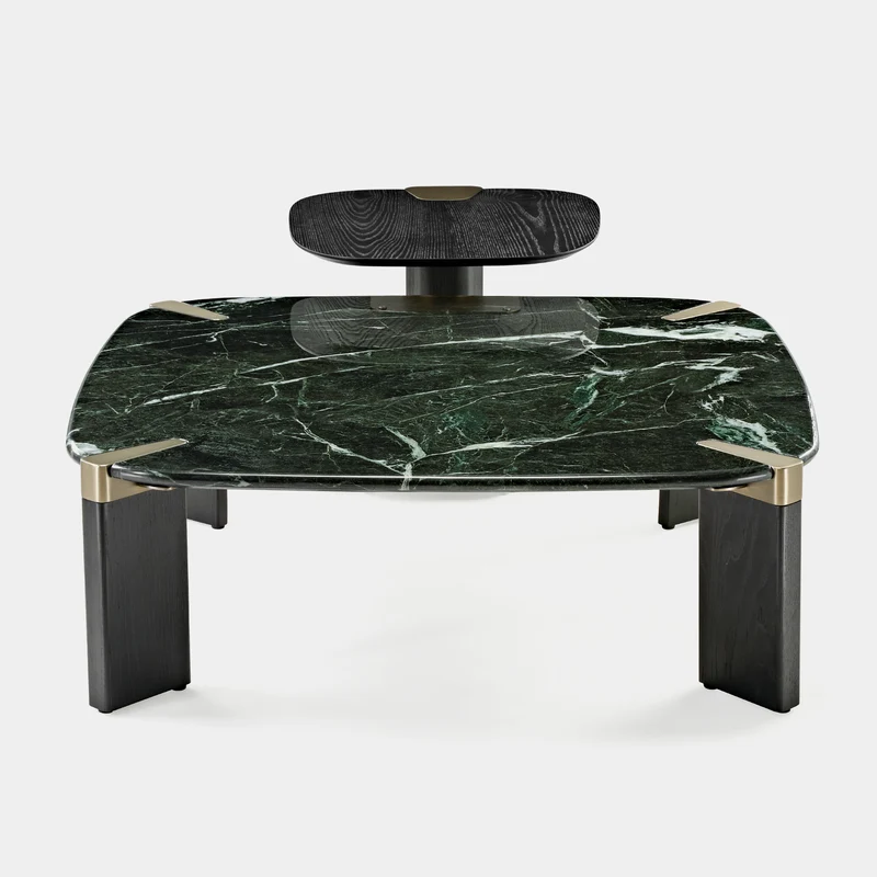 39" Prada Green Rectangle Coffee Table with Side Table Set