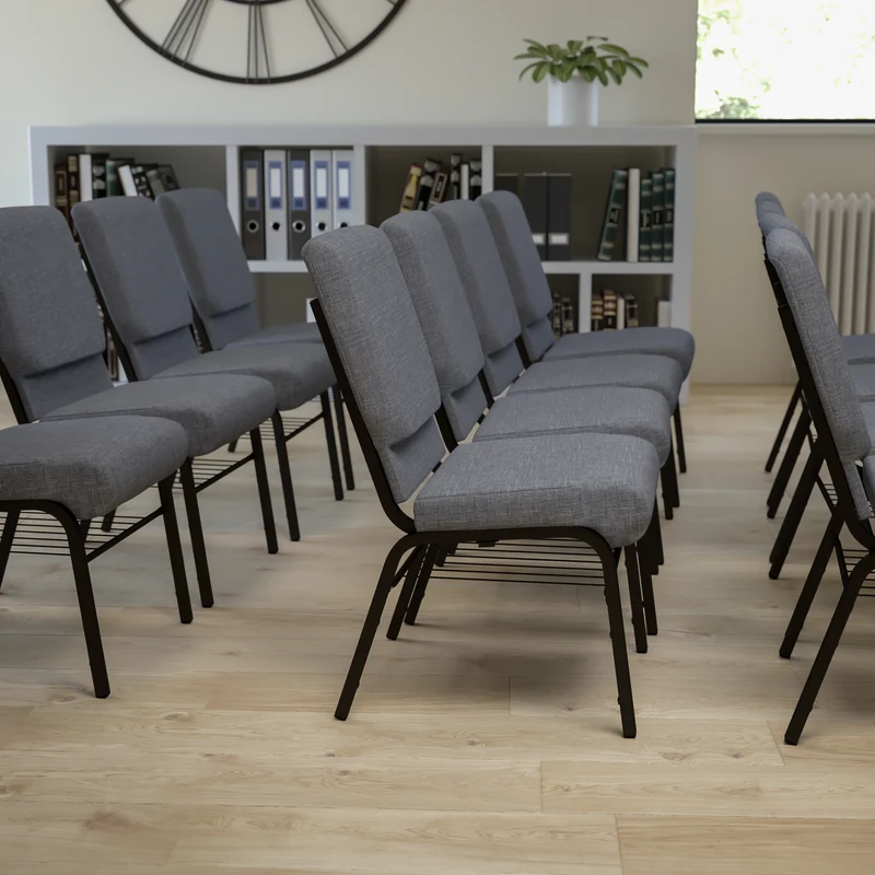 18.5"W Church/Reception Guest Chair with Book Rack