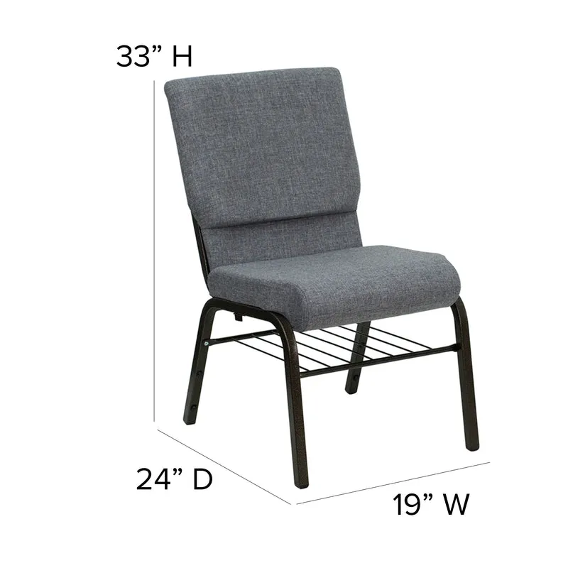 18.5"W Church/Reception Guest Chair with Book Rack