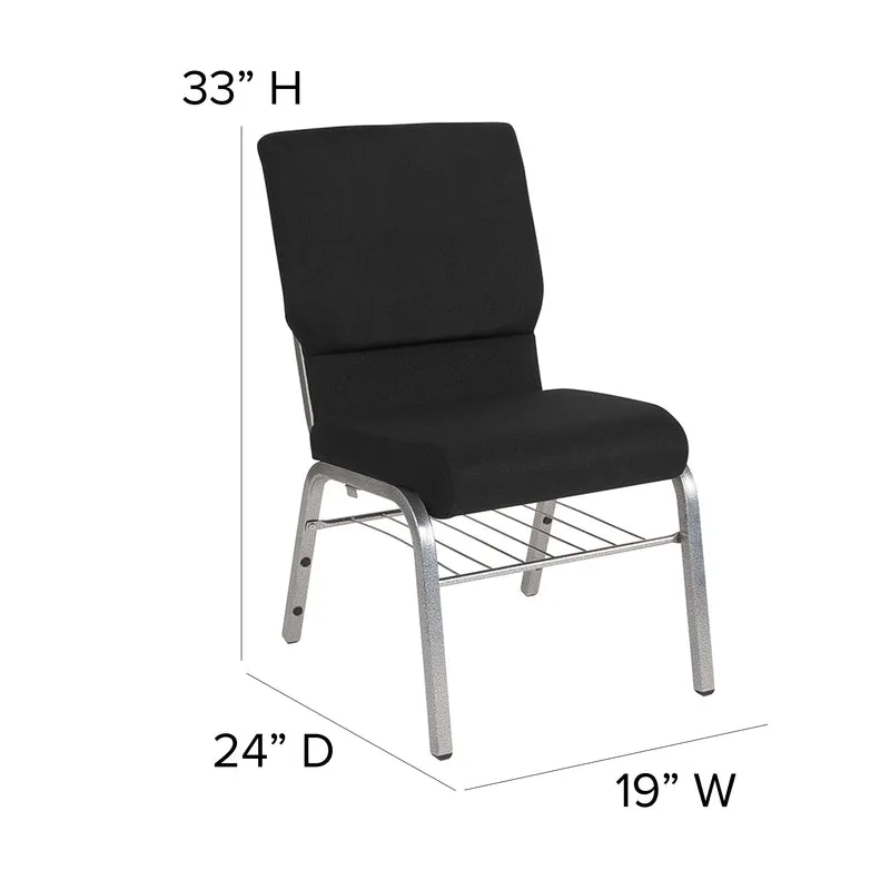 18.5"W Church/Reception Guest Chair with Book Rack