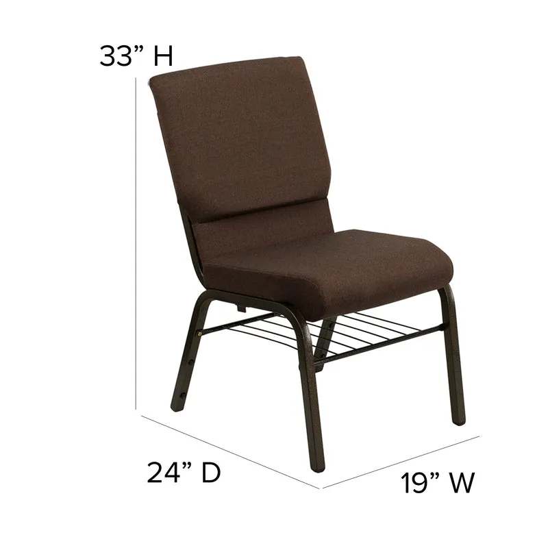 18.5"W Church/Reception Guest Chair with Book Rack