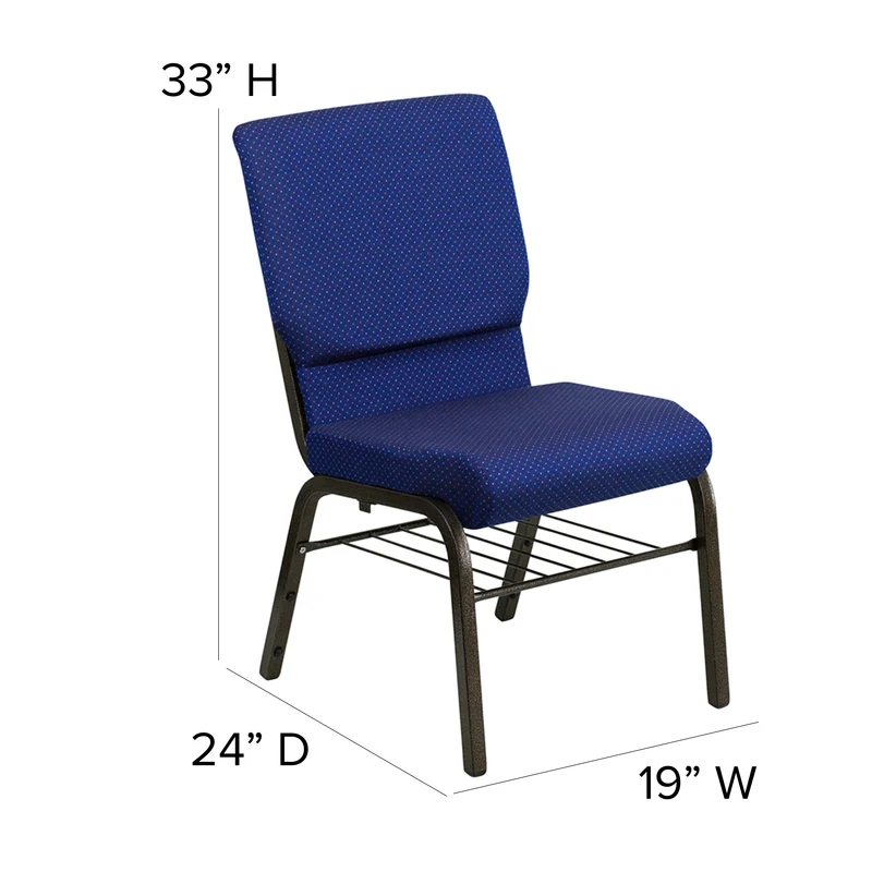 18.5"W Church/Reception Guest Chair with Book Rack