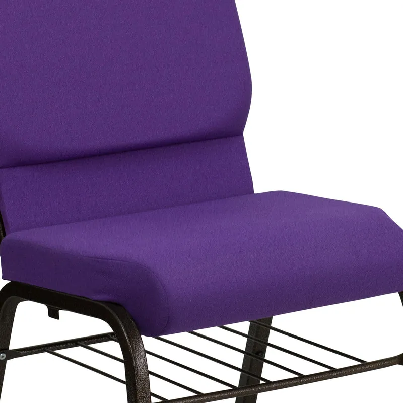 18.5"W Church/Reception Guest Chair with Book Rack