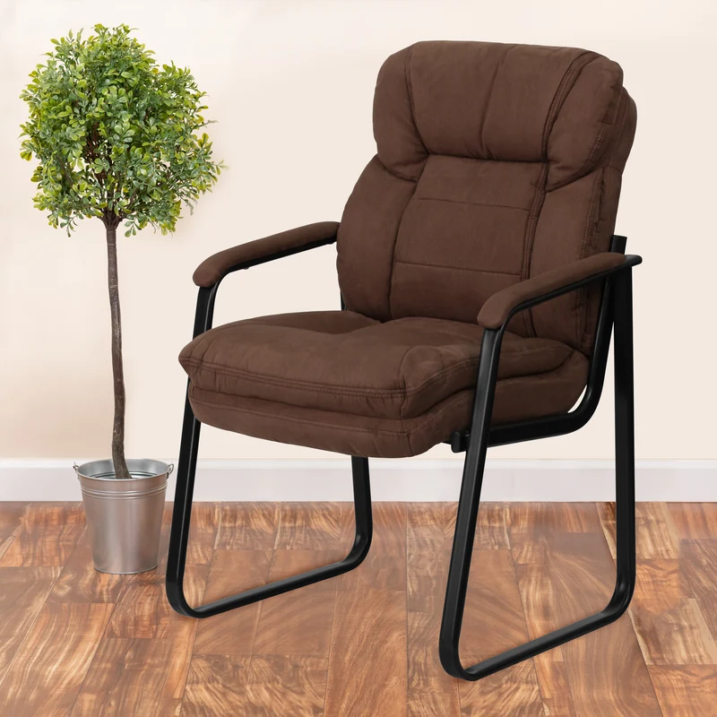 Executive Side Reception Chair with Lumbar Support and Sled Base