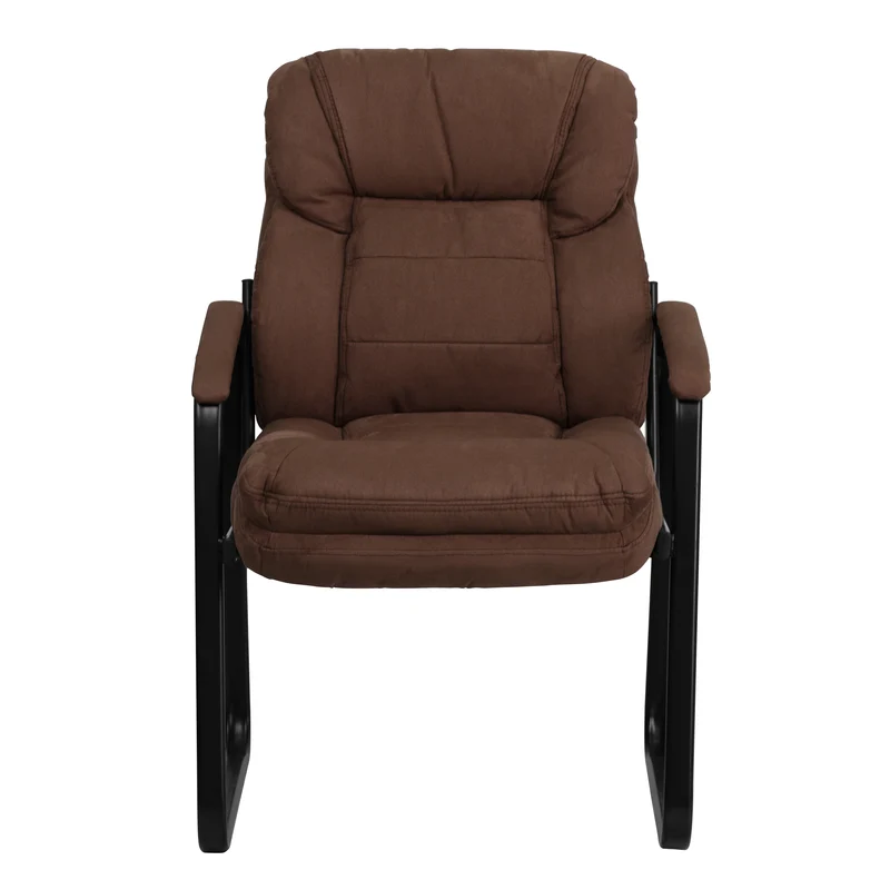 Executive Side Reception Chair with Lumbar Support and Sled Base