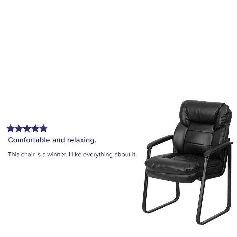 Executive Side Reception Chair with Lumbar Support and Sled Base