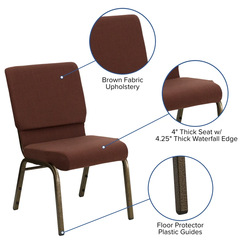 18.5"W Stackable Church/Reception Guest Chair