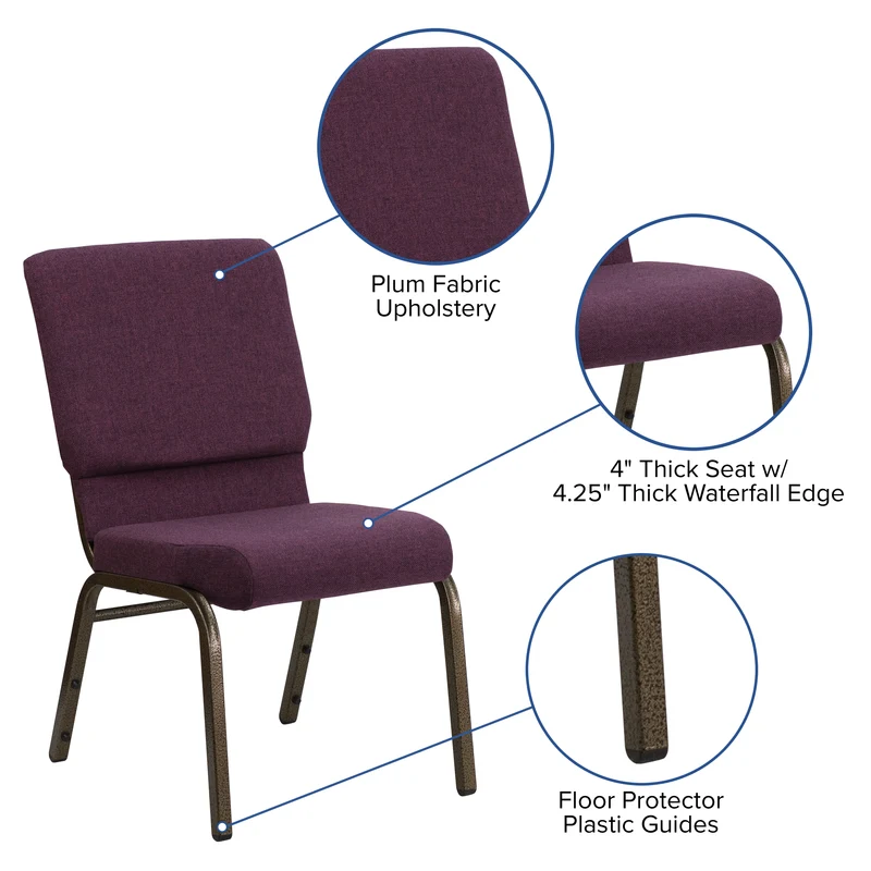 18.5"W Stackable Church/Reception Guest Chair