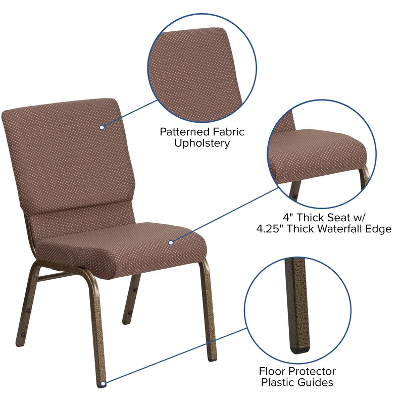 18.5"W Stackable Church/Reception Guest Chair