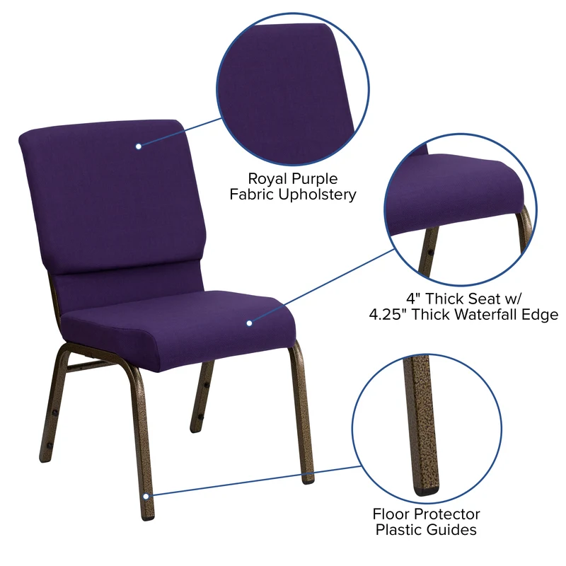 18.5"W Stackable Church/Reception Guest Chair