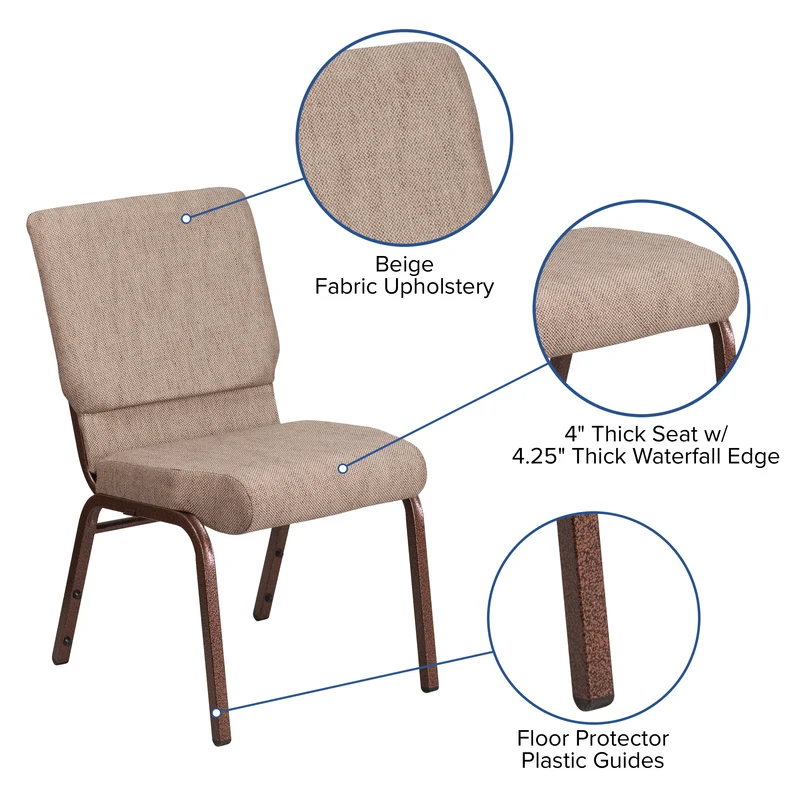 18.5"W Stackable Church/Reception Guest Chair