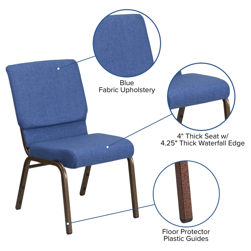 18.5"W Stackable Church/Reception Guest Chair