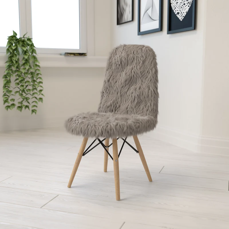Shaggy Dog Fur Accent Chair