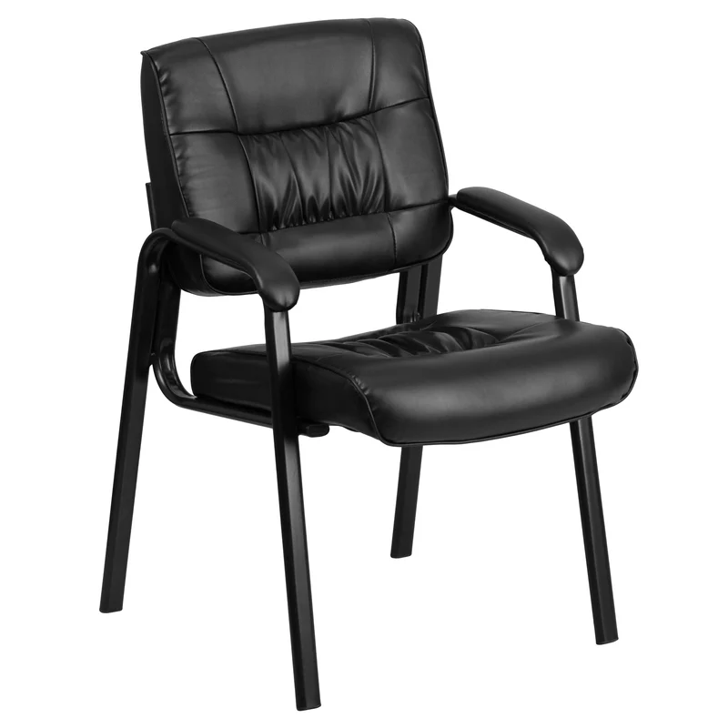 LeatherSoft Executive Reception Chair with Powder Coated Frame