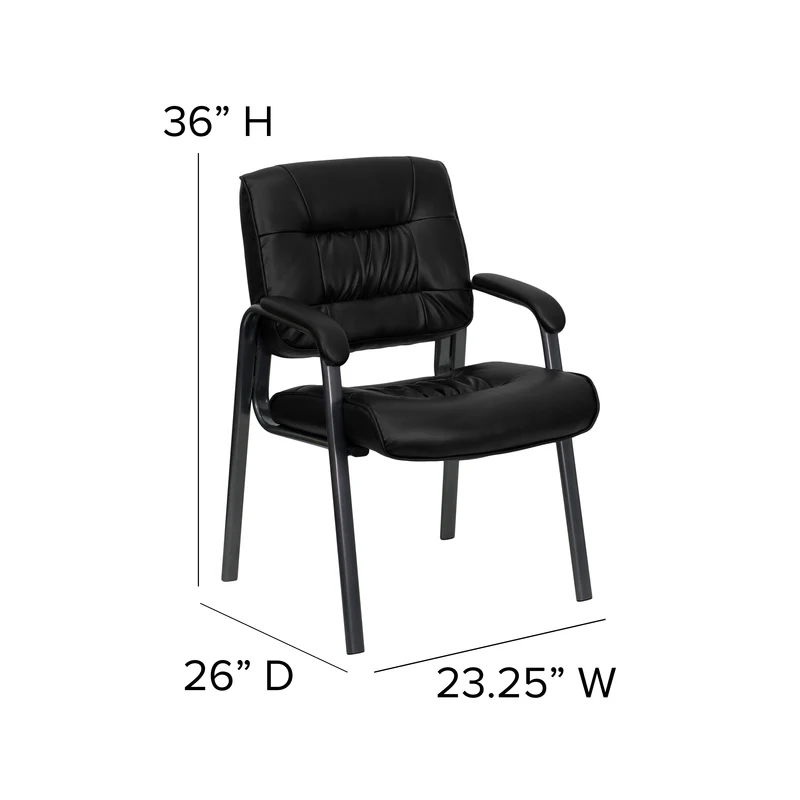 LeatherSoft Executive Reception Chair with Powder Coated Frame