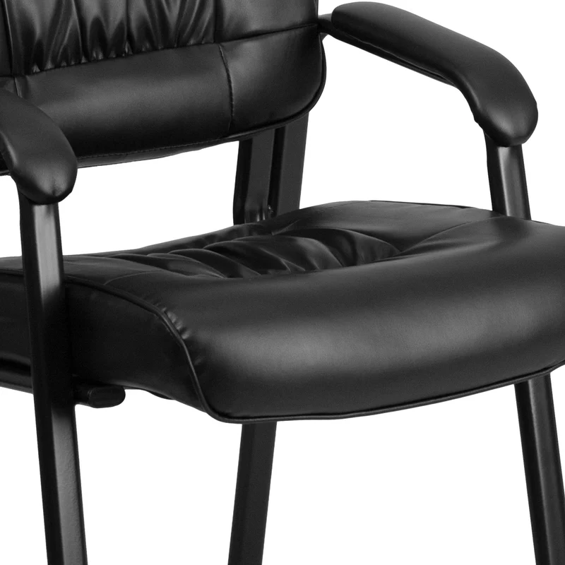LeatherSoft Executive Reception Chair with Powder Coated Frame