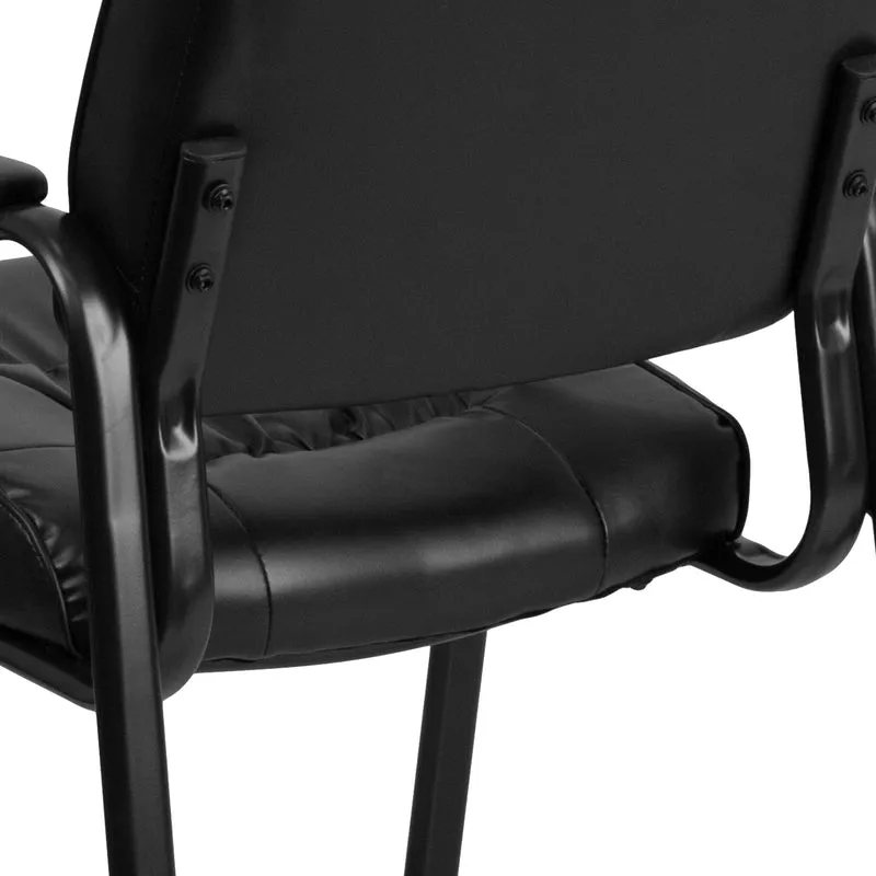 LeatherSoft Executive Reception Chair with Powder Coated Frame