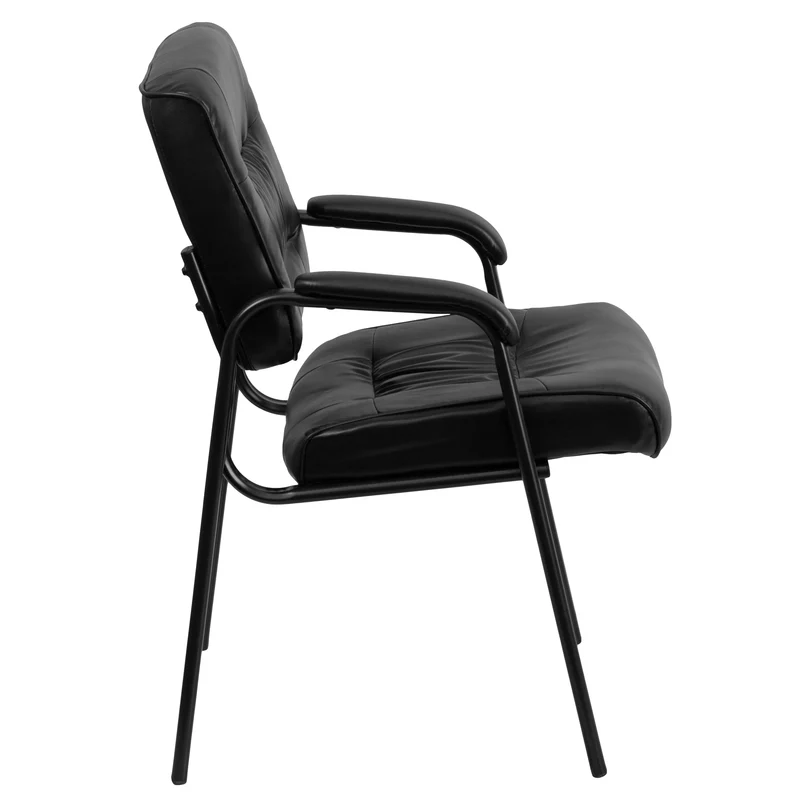 LeatherSoft Executive Reception Chair with Powder Coated Frame