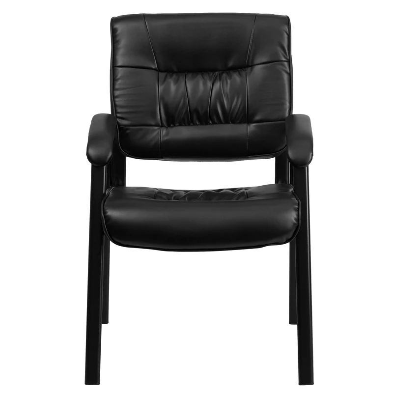 LeatherSoft Executive Reception Chair with Powder Coated Frame