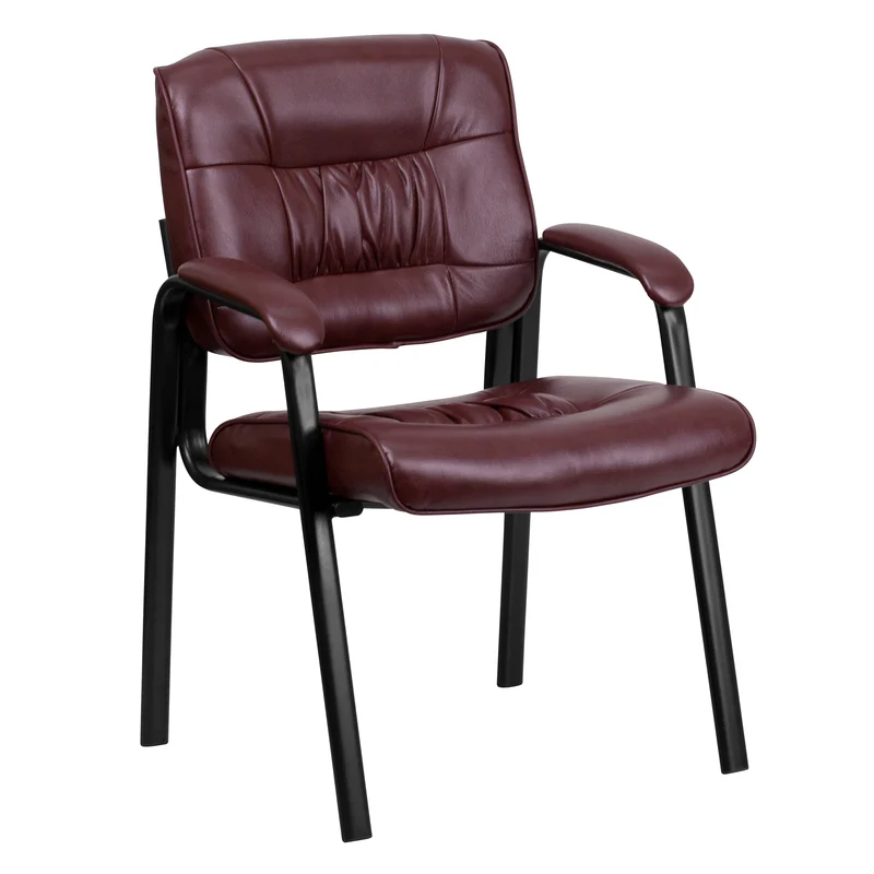 LeatherSoft Executive Reception Chair with Powder Coated Frame