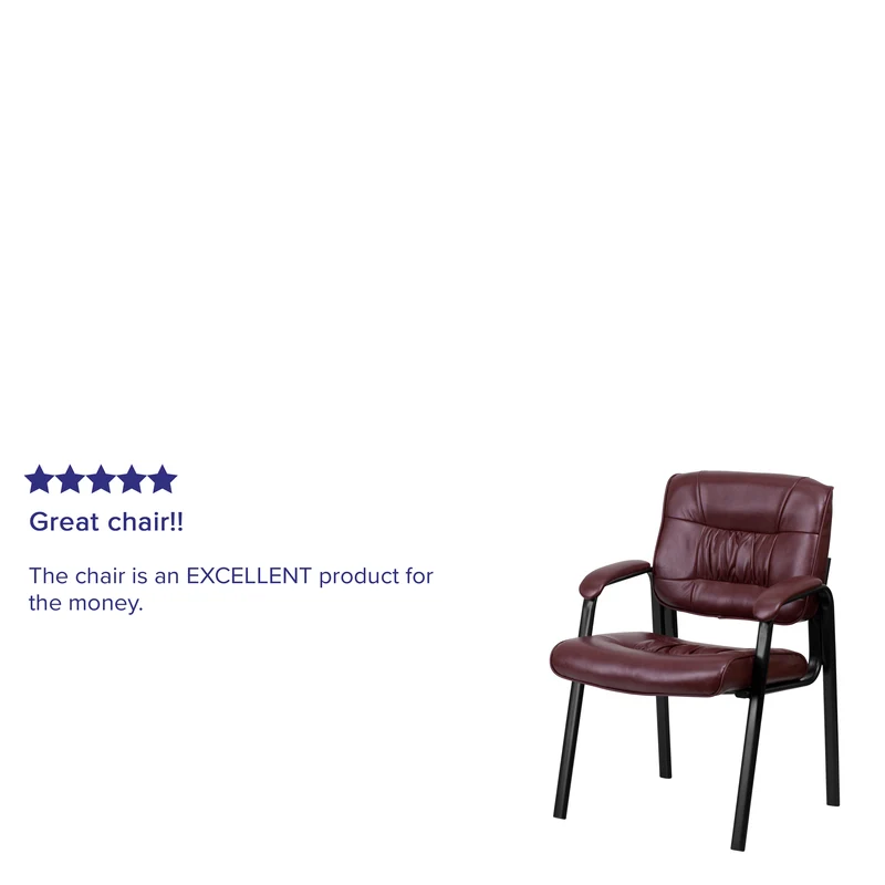 LeatherSoft Executive Reception Chair with Powder Coated Frame