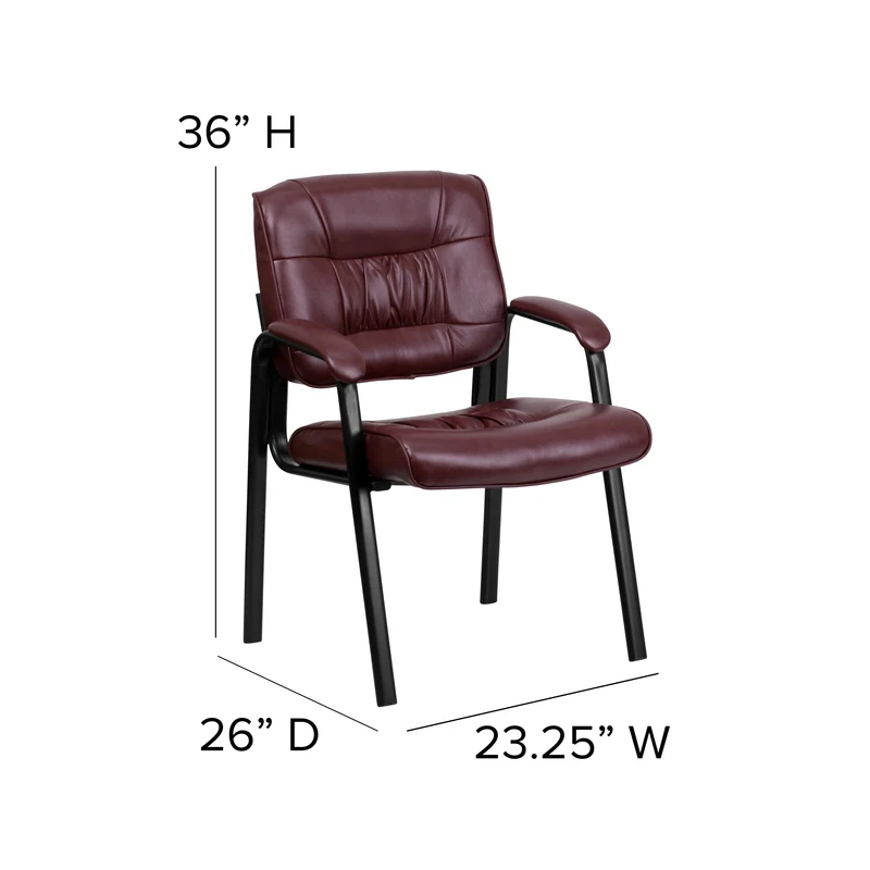 LeatherSoft Executive Reception Chair with Powder Coated Frame