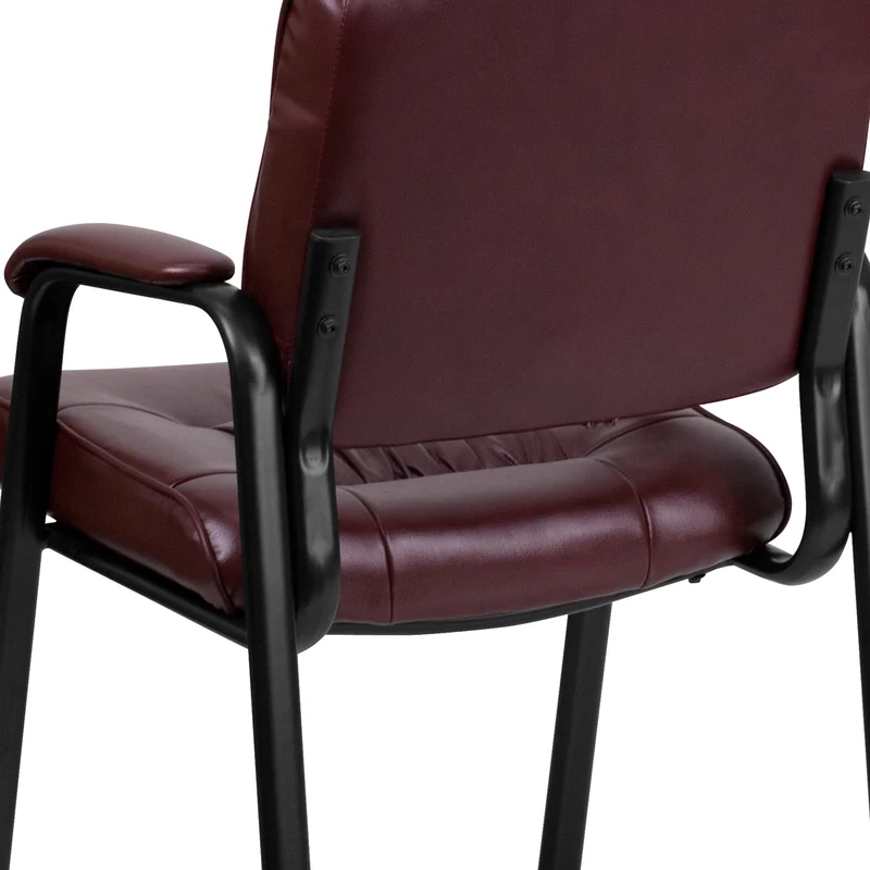 LeatherSoft Executive Reception Chair with Powder Coated Frame