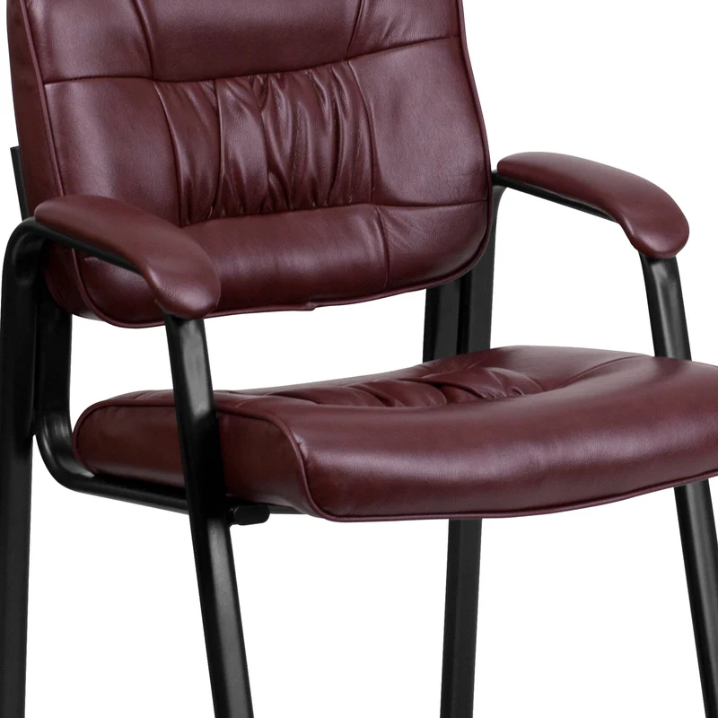 LeatherSoft Executive Reception Chair with Powder Coated Frame