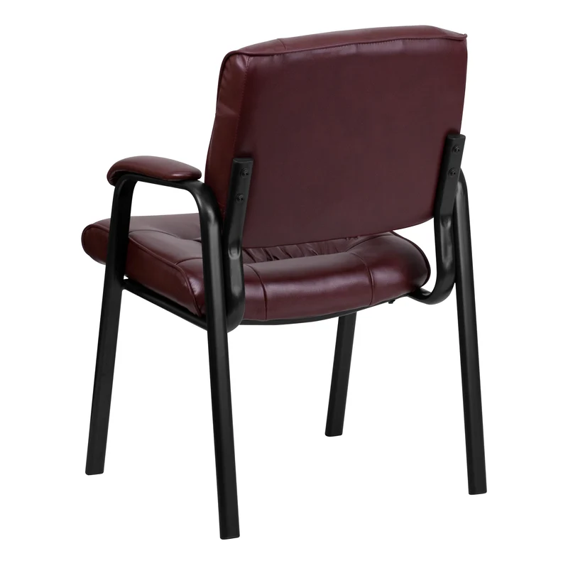 LeatherSoft Executive Reception Chair with Powder Coated Frame