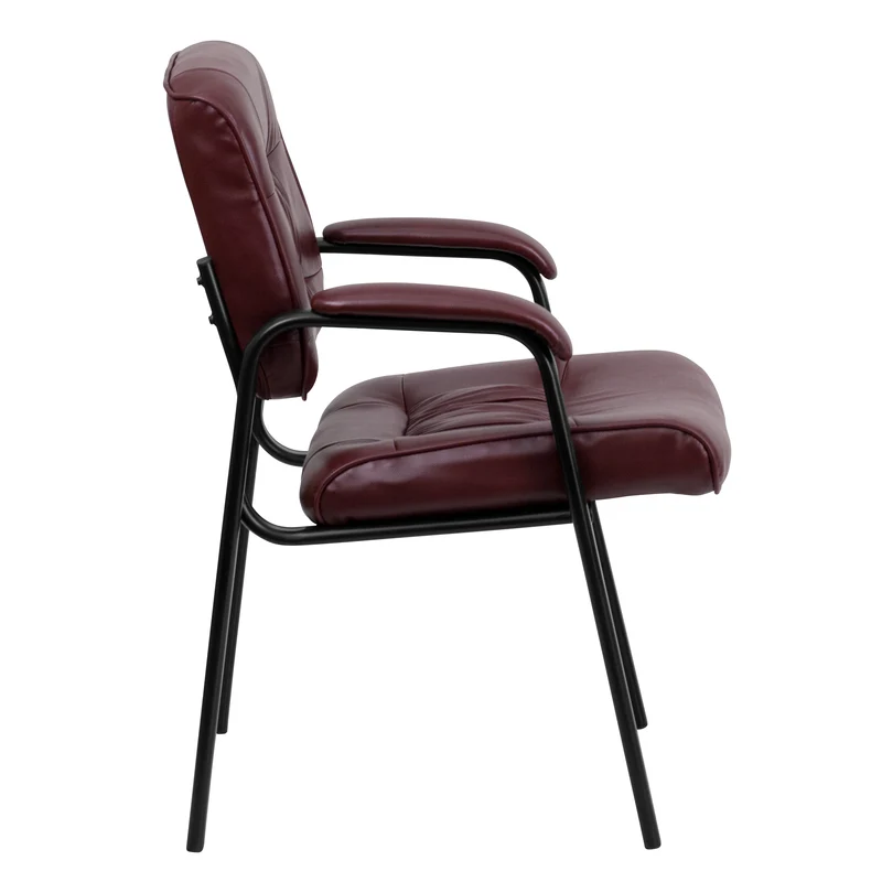 LeatherSoft Executive Reception Chair with Powder Coated Frame