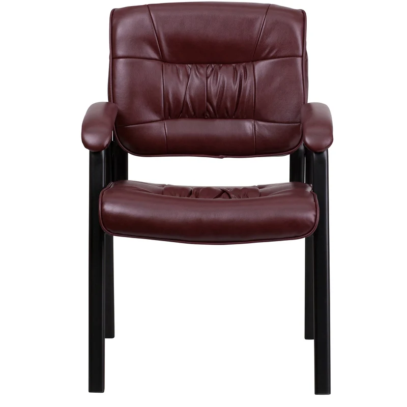 LeatherSoft Executive Reception Chair with Powder Coated Frame
