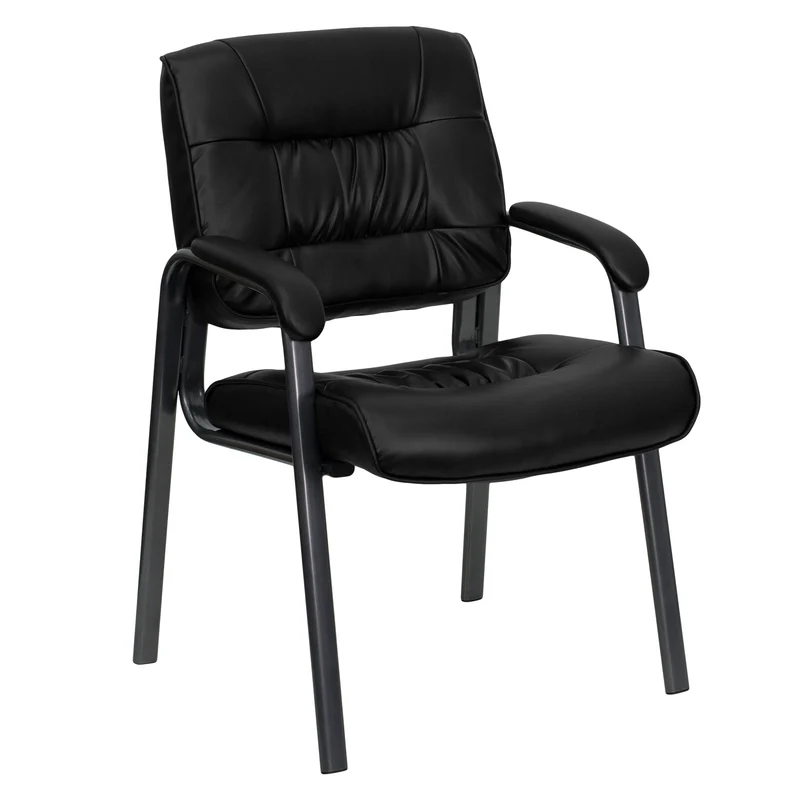 LeatherSoft Executive Reception Chair with Powder Coated Frame