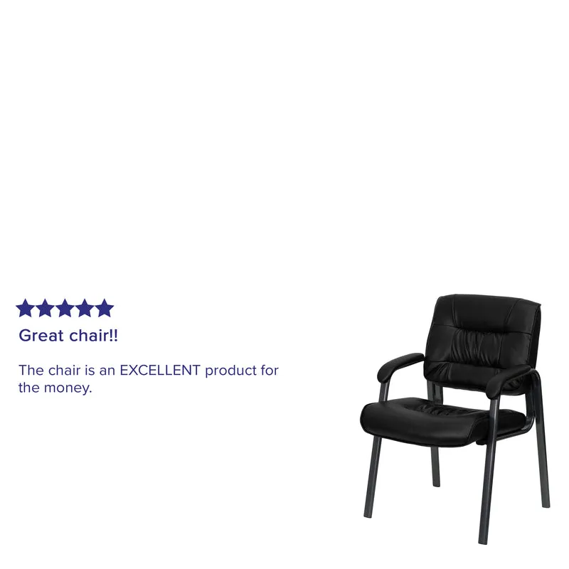LeatherSoft Executive Reception Chair with Powder Coated Frame