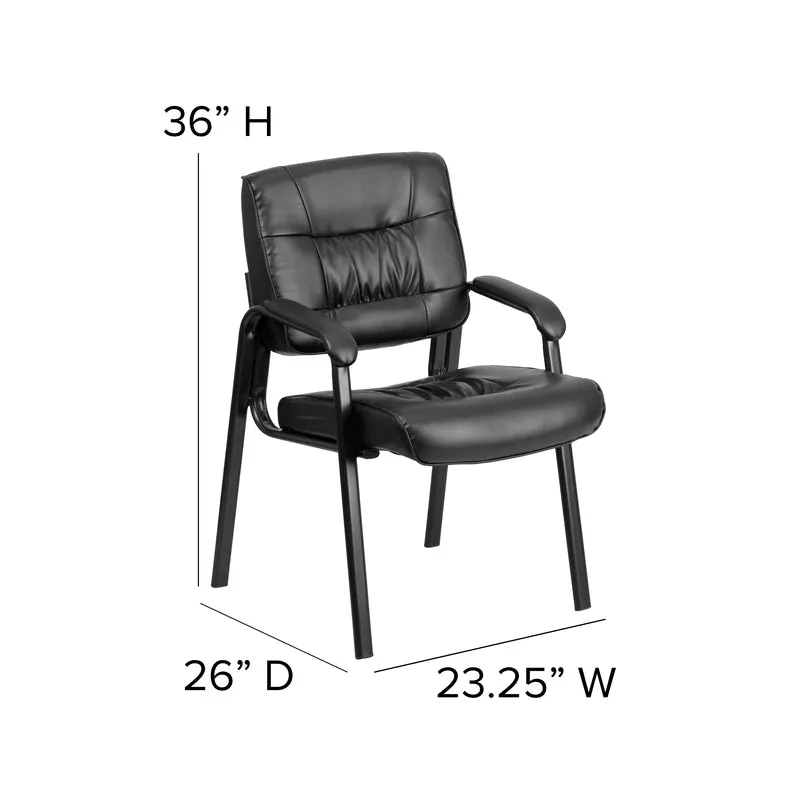 LeatherSoft Executive Reception Chair with Powder Coated Frame